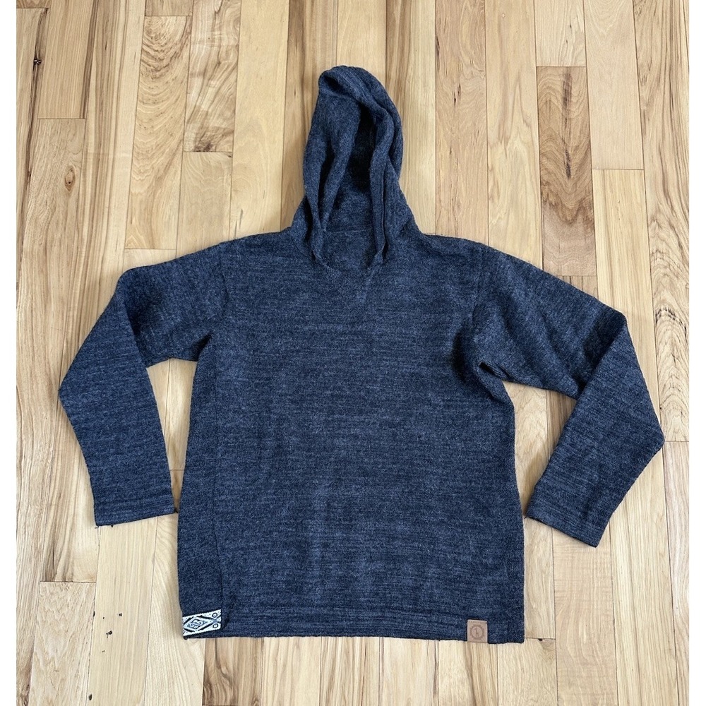 Paka The Hoodie Sweater Women L Royal Alpaca Wool Handmade Pullover Shrunk